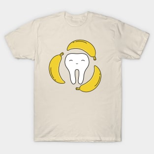 Cute Molar Banana illustration - for Dentists, Hygienists, Dental Assistants, Dental Students and anyone who loves teeth by Happimola T-Shirt